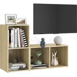VidaXL TV-meubelen 2 st 72x35x36,5 cm Spaanplaat Sonoma Eikenkleurig