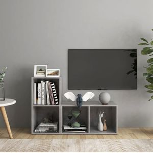 vidaXL - Tv-meubelen - 2 - st - 72x35x36,5 - cm - bewerkt - hout - betongrijs
