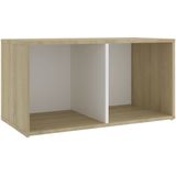 vidaXL-Tv-meubelen-2-st-72x35x36,5-cm-spaanplaat-wit-sonoma-eikenkleur