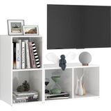 vidaXL Tv-meubelen 2 st 72x35x36,5 cm spaanplaat hoogglans wit