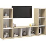 vidaXL-Tv-meubelen-3-st-107x35x37-cm-spaanplaat-wit-sonoma-eikenkleur