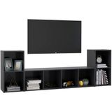 vidaXL 3-delige Tv-meubelset spaanplaat grijs