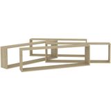 Wandschap - Sonoma Eiken - Bewerkt Hout - Set van 4