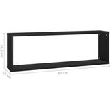 Vidaxl - Würfelregale 2 Stk. Schwarz 80x15x26,5 cm Holzwerkstoff