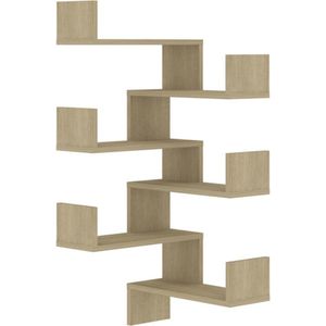 vidaXL - Hoekwandschappen - Sonoma Eiken - Bewerkt Hout - Set van 2