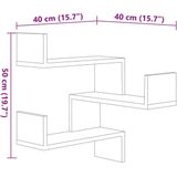 vidaXL Wand-Eckregale 2 Stk. Hochglanz-Weiß 40x40x50 cm Holzwerkstoff