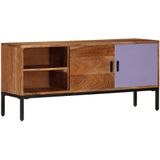 vidaXL-Tv-meubel-110x30x50-cm-massief-acaciahout-honingbruin-en-grijs
