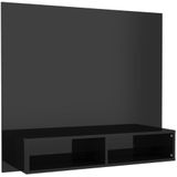 VidaXL TV-wandmeubel 102x23,5x90 cm Hoogglans Zwart