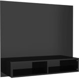 VidaXL TV-wandmeubel 102x23,5x90 cm Hoogglans Zwart