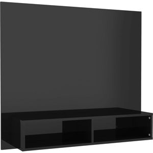VidaXL TV-wandmeubel 102x23,5x90 cm Hoogglans Zwart