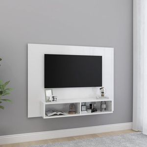 vidaXL TV wandmeubel hoogglans wit 120x23,5x90 cm materiaal op houtbasis - 808275