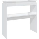 VidaXL Wandtafel 80x30x80 cm - Hoogglans Wit - Spaanplaat