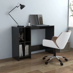 vidaXL Computertisch Hochglanz-Schwarz 102,5x35x75 cm Holzwerkstoff