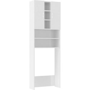VidaXL-Wasmachinekast-64x25,5x190-cm-hoogglans-wit