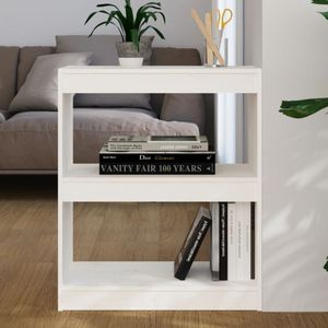 Vidaxl - Bücherregal/Raumteiler Weiß 60x30x71,5 cm Massivholz Kiefer