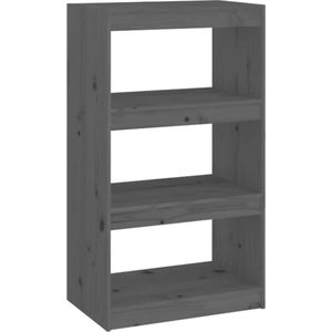 vidaXL-Boekenkast/kamerscherm-60x30x103,5-cm-massief-grenenhout-grijs