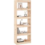 VidaXL Boekenkast/Kamerscherm 60x30x167,5 cm Massief Grenenhout