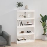 vidaXL-Boekenkast/kamerscherm-80x30x135,5-cm-massief-grenenhout-wit