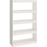 vidaXL-Boekenkast/kamerscherm-80x30x135,5-cm-massief-grenenhout-wit