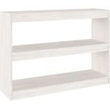 VidaXL Boekenkast/Kamerscherm 100x30x71,5 cm Grenenhout Wit