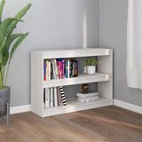 VidaXL Boekenkast/Kamerscherm 100x30x71,5 cm Grenenhout Wit