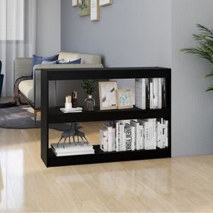 vidaXL Boekenkast - Zwart - Massief Grenenhout