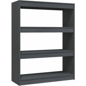 vidaXL-Boekenkast/kamerscherm-100x30x103-cm-massief-grenenhout-grijs