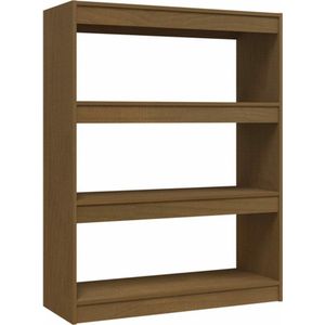 vidaXL-Boekenkast/kamerscherm-100x30x103-cm-grenenhout-honingbruin