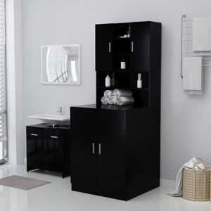 Vidaxl - Waschmaschinenschrank Schwarz 71x71,5x91,5 cm 535754
