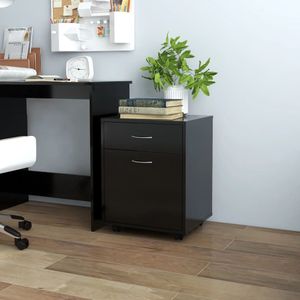 vidaXL Rollschrank Schwarz 45x38x54 cm Holzwerkstoff