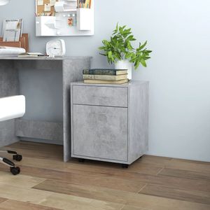 vidaXL - Rolkast - 45x38x54 - cm - bewerkt - hout - betongrijs