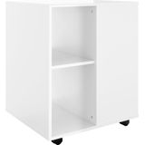 vidaXL Kast verrijdbaar 60x53x75 cm spaanplaat hoogglans wit