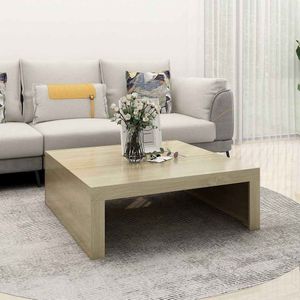 vidaXL Salontafel 100x100x35 cm bewerkt hout sonoma eikenkleurig