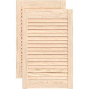 Vidaxl kastdeuren met lamellen 2 st 61,5x39,4 cm massief grenenhout