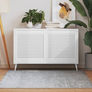 vidaXL Schranktüren Lamellen-Design 2 Stk Weiß 61,5x59,4 cm Massivholz