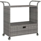 vidaXL-Serveerwagen-met-lade-100x45x97-cm-poly-rattan-grijs