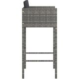 Vidaxl - Barhocker 4 Stk. mit Kissen Grau Poly Rattan