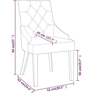 vidaXL Eetkamerstoelen 4 st fluweel crèmekleurig