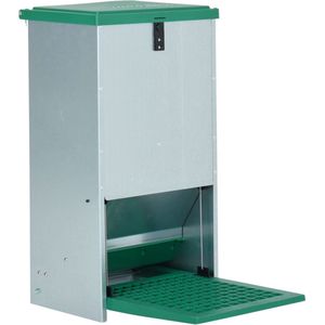 vidaXL - Pluimveevoerbak - automatisch - met - pedaal - 20 - kg