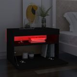 VidaXL Nachtkastje met LED-verlichting 60x35x40 cm - Bewerkt Hout Zwart