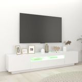VidaXL TV-meubel met LED-verlichting 200x35x40 cm - Wit