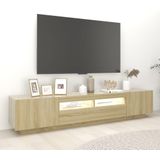 vidaXL Tv-meubel met LED-verlichting 200x35x40 cm Sonoma Eikenkleurig