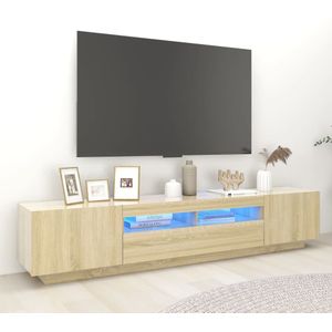 vidaXL - Tv-meubel - met - LED-verlichting - 200x35x40 - cm - sonoma - eikenkleurig