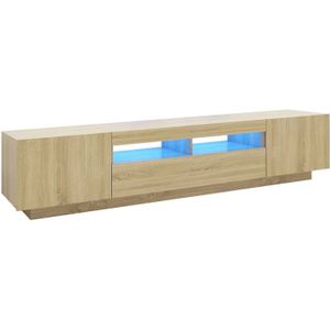 vidaXL Tv-meubel met LED-verlichting 200x35x40 cm Sonoma Eikenkleurig