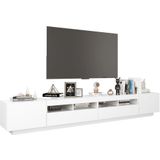 VidaXL TV-meubel met LED-verlichting 260x35x40 cm - Wit