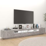 vidaXL TV-meubel met LED-verlichting 260x35x40 cm - Betongrijs