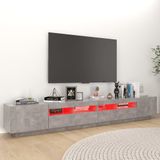 vidaXL TV-meubel met LED-verlichting 260x35x40 cm - Betongrijs