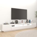 VidaXL TV-meubel met LED-verlichting 260x35x40 cm Hoogglans Wit