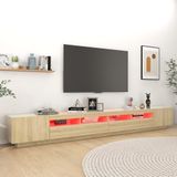 vidaXL TV-meubel met LED-verlichting 300x35x40 cm - Sonoma eikenkleurig