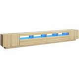 vidaXL TV-meubel met LED-verlichting 300x35x40 cm - Sonoma eikenkleurig